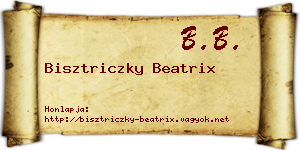Bisztriczky Beatrix névjegykártya